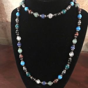 Multi stone 925 SS necklace